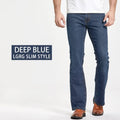 Men's Boot Cut Jeans Slightly Flared Slim Fit Blue Black | SAMAG