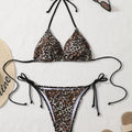 Shencai Zebra Pattern Backless Pleated Bikini Sexy | SAMAG