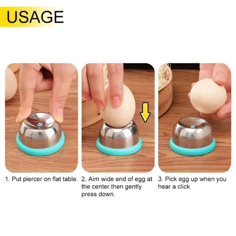 Stainless Steel Egg Piercer with Sturdy Base, Heavy Duty Tool for Hard Boiled Eggs, Non-Magnetic for All Kinds of Eggs