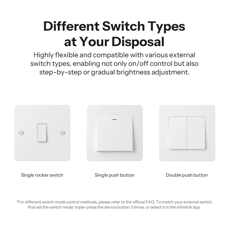 SONOFF MINI-DIM MINI Extreme Matter Over WiFi Dimmer Switch Wide Lighting Compatibility Matter-enabled Google Apple Home Alexa
