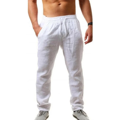Men's Cotton Linen Pants Male Autumn New Breathable Solid | SAMAG