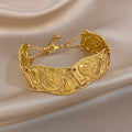 Vintage Gold Plated Stainless Steel Coins Wrist Bracelet for Women Men Classic Ethnic Cuff Bracelets Waterproof Jewelry