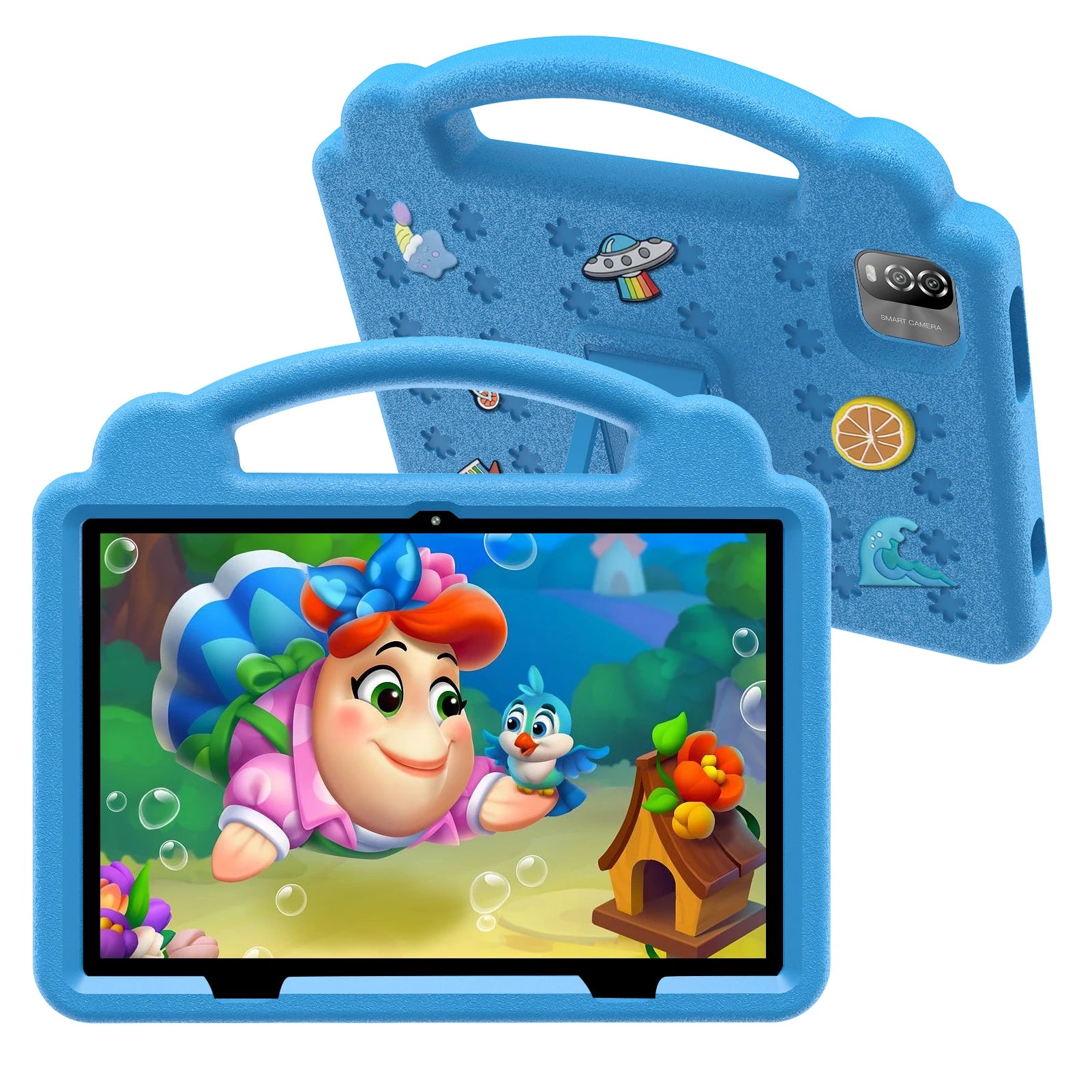 PRITOM 10 inch Kids Tablet, Android 15 Tablet for Kid, Quad-Core Processor, 12GB(3+9 virtual) RAM, 64GB ROM 1TF Card Expandable for Toddler Children,Tablets with Case, Parental Control, 6000mAh, 5G wifi+wifi 6, Dual Camera