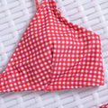 Sexy red plaid print bikinis sets two pieces micro | SAMAG