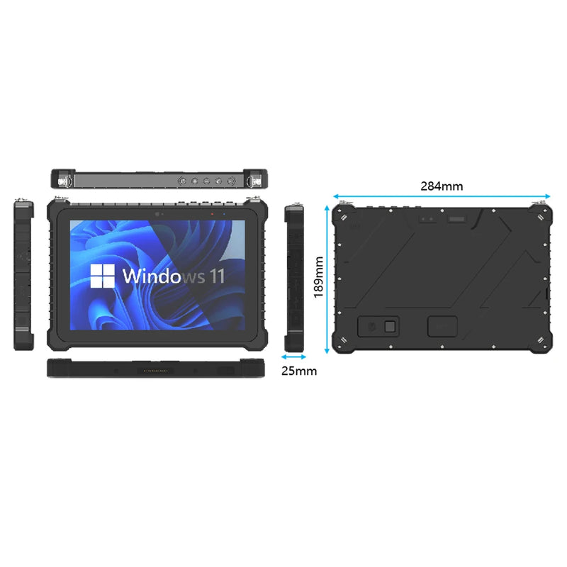 Windows 11 OS 10.1 Inch Rugged Tablets 16GB 256GB+1TB Fingerprint Reader GPS 4G LTE Industrial Waterproof Tablet