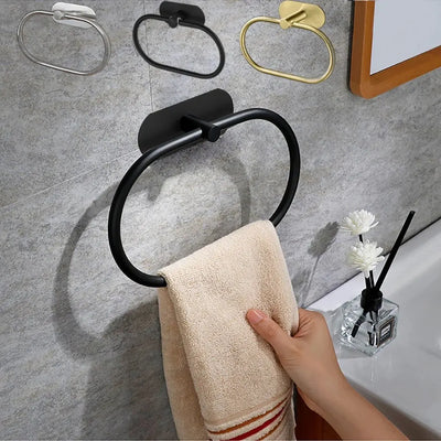 Stainless Steel Towel Holder Self-adhesive Bathroom Rack | SAMAG