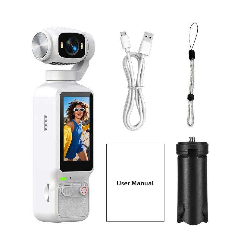 Ourlife 4K Action Camera 180° Rotatable For YouTube Vlog Video Recording Record Life Handheld 1.97 Inch Screen Sports Camera