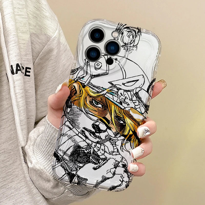 Gyro Zeppeli JoJo Steel Ball Run Phone Case For iPhone 16 Pro Max Case 15 14 13 12 11 8 7 Pro X XR XS Max Soft Transparent Cover