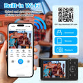 5K Digital Camera 8000W Pixel Retro CCD Dual Screen Photographic Cameras 80MP Vlog Cam with Auto Focus Smile Detection 18x Zoom