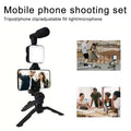 Smartphone Vlogging Kit With Tripod Phone Holder Mini Mic LED Fill Light Starter For Live Stream Video YouTube
