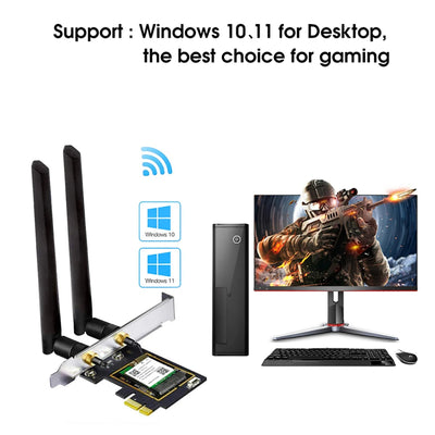 Teldaykemei WiFi 6E AX5400 BT5.3 Tri Band 2.4G/5G/6Ghz Wireless PCIE Adapter RTL8852CE 802.11AX Network Card For PC | SAMAG