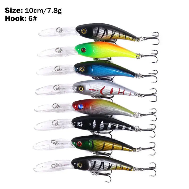 Mixed Minnow Fishing Lures Hard Bait Crankbaits Bass | SAMAG