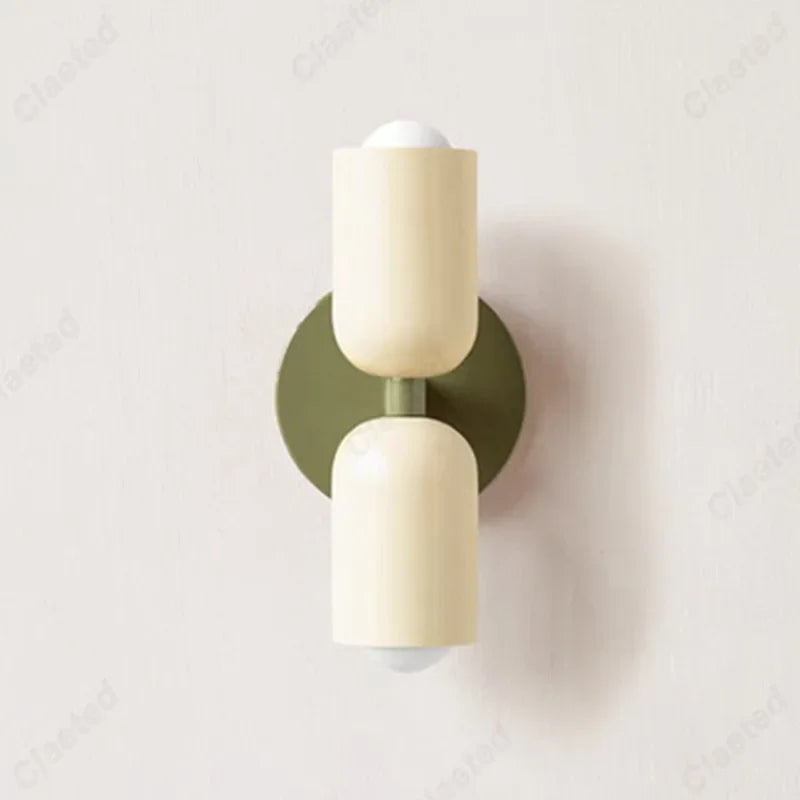 LED Creative Cream Wind Double Headed E27 Hotel Restaurant Wall Light Indoor Home Bedroom Bedlight Living Room Corridor Lighting