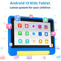 7 Inch Kids Tablet Android 13 8(2+6)GB RAM 64GB ROM Parental Control Dual Camera with Shockproof Case 2500mAh Kids Software