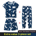 3-Piece Children's Fashion Printed Multicolor Home Service Suit Boy Casual T-shirt Girl Sweet Love Pattern Comfortable Shorts