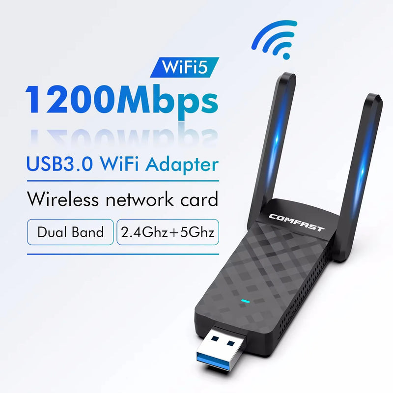 COMFAST 1200M Adaptador Wifi Usb Adapter 5Ghz Ethernet Lan Network Cards MT7612U Wireless Para De Rede - Visuel 2 | SAMAG