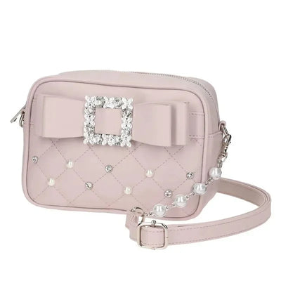 Sweet Knot Pearl Oulder Crossbody Bag Diamond Id Pattern | SAMAG