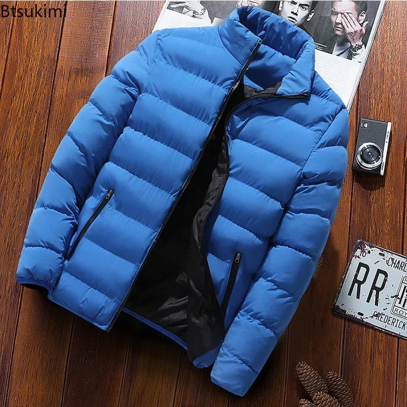 New Men's Thick Warm Parka Jackets Autumn Winter Casual Men's Outwear Coats Solid Male Windbreak Cotton Padded Down Jacket M-5XL