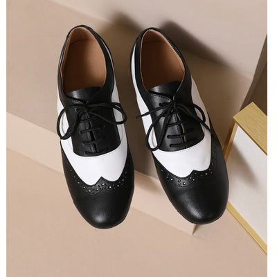 Latin Dance Men's Shoes Soft Sole Black White Modern | SAMAG