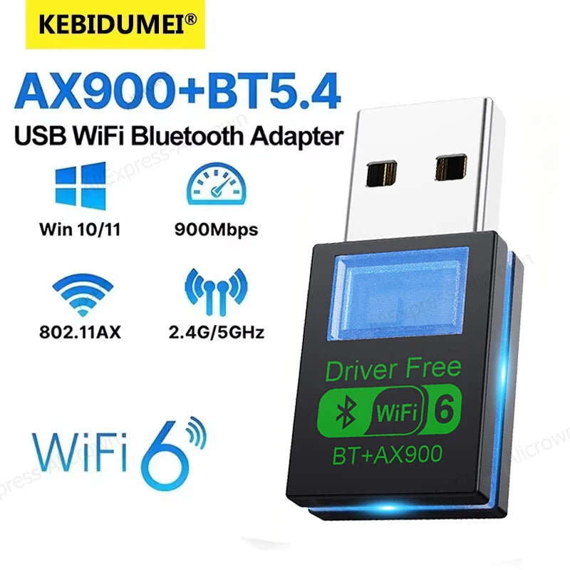 KEBIDUMEI WiFi 6 AX900 Bluetooth 5.4 RGB USB Adapter Wireless Network Card 2.4G&5GHz Wlan Receiver For - Visuel 8 | SAMAG