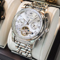 OLEVS 6607 Men's Watches Automatic Mechanical Business Wristwatch Calendar Waterproof Stainless Steel Strap Watch For Man