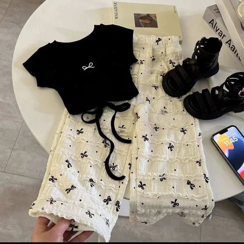 Girls Fashion Blouse Sets Summer Bow Tops Suits New Baby | SAMAG