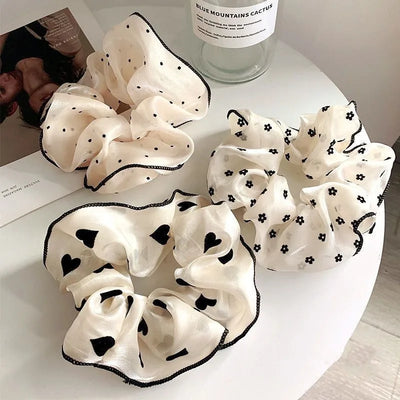 Minimalist Sweet Fabric Hair Ties for Women Floral Polka | SAMAG