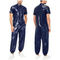 Men Waterproof Glossy Jacket Tops with Jogging Pants Hip | SAMAG