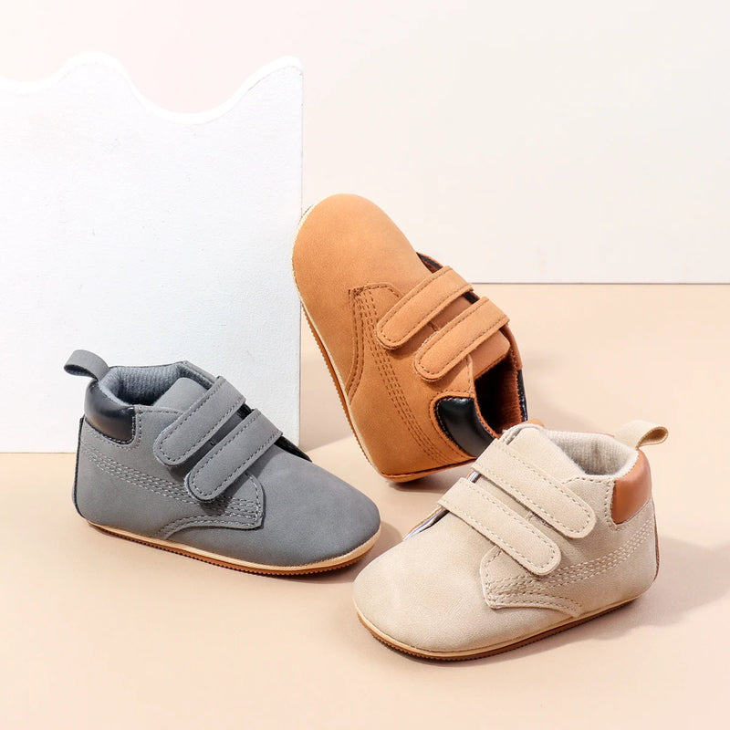 2025 Spring And Autumn Baby Boys First Walking Toddler Shoes With High Quality PU Leather And Soft TPR Sole For 0-18M Baby Shoes