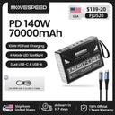 MOVESPEED Z70 Pro Large Capacity Power Bank 140W Max Fast Charge Laptop External Battery Charger for MacBook Pro Outdoor Camping