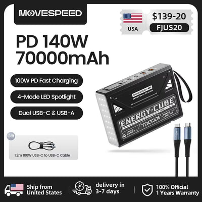 MOVESPEED Z70 Pro Large Capacity Power Bank 140W Max Fast | SAMAG