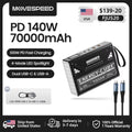 MOVESPEED Z70 Pro Large Capacity Power Bank 140W Max Fast Charge Laptop External Battery Charger for MacBook Pro Outdoor Camping