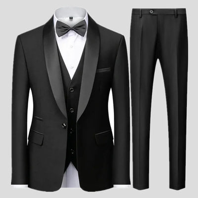 Black Men Autumn Wedding Party Three Pieces Set Large | SAMAG