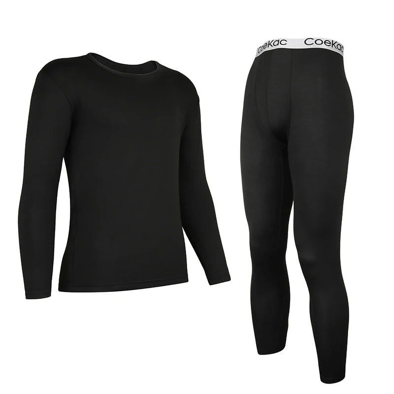 2PCS Mans Winter Thermal Underwear Set Warmth Slim Body High Elasticity Comfortable Top & Bottom Set Long Sleeves Autumn Clothes