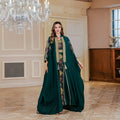 Eid Muslim 2 Piece Set Women Embroidery Dresses Open Abaya Suit Jalabiya Ramadan Dubai Kaftan Party Vestidos Cardigan Robe 2025