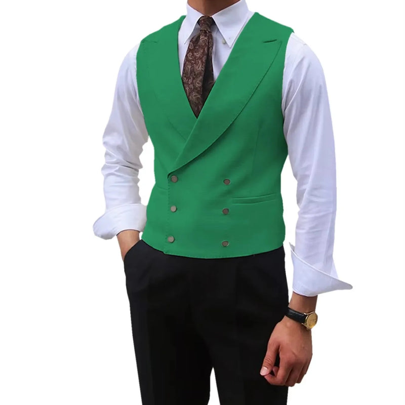 Fashion Solid Vests for Men Casual Style Sleeveless Male Fashion Waistcoat 1 Piece Slim Fit Beach Prom Party Suits Vest