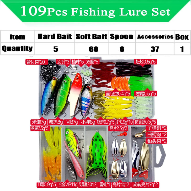 Fishing Lure Kit Soft and Hard Bait Set Gear Layer Minnow | SAMAG