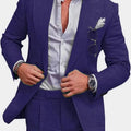 Men‘s Linen Pant Suit Set Plus - size Black Blue Single Button 2 - Piece Summer Business Formal Casual - View 10 | SAMAG