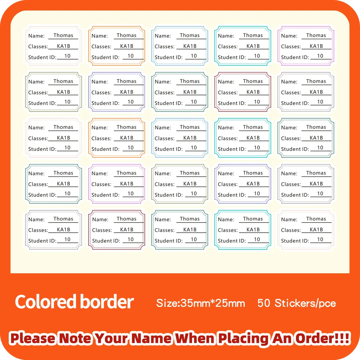 Transparent Name Sticker Custom Hebrew Stickers Waterproof Personalized Children Label for Schlool Stationery Office Supplies