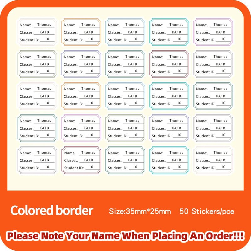 Transparent Name Sticker Custom Hebrew Waterproof Personalized Children Label for Schlool Stationery - Visuel 11 | SAMAG