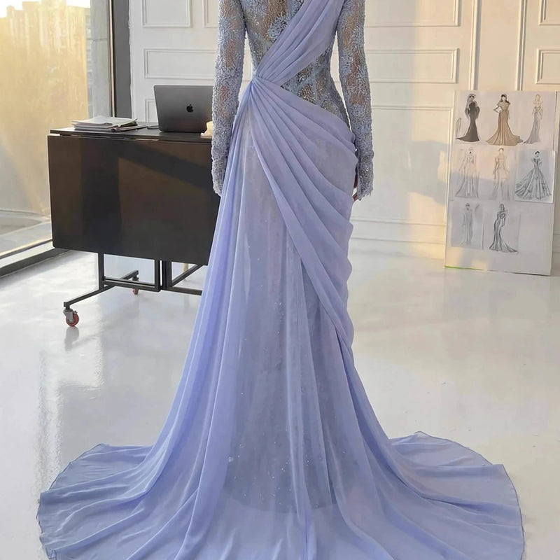 Prom Dress Elegant Vintage Sweet Lilac Mermaid Lace | SAMAG