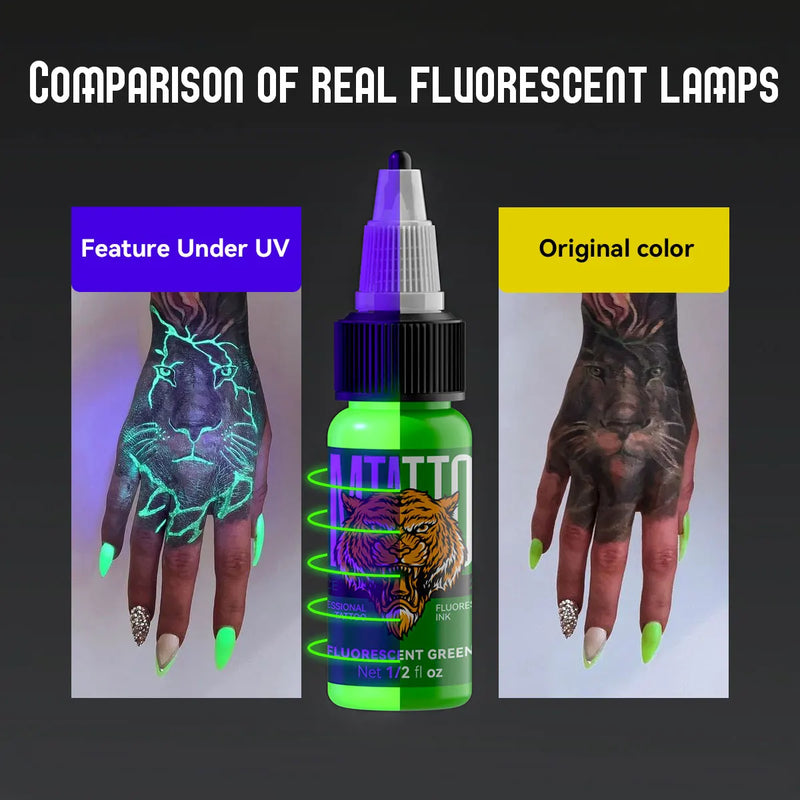 1PC 15ml DM Fluorescent Tattoo Ink Set Professional Beauty Paints Makeup Tattoo Supplies Semi-permanent Tattoo Supplies