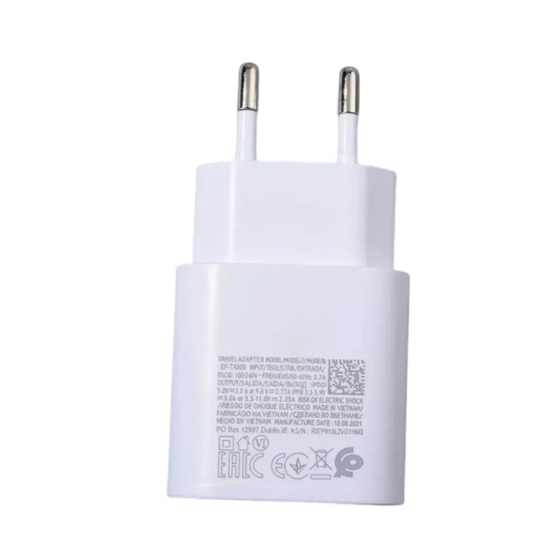 For Samsung 25w Charger Type C Super Fast Charge Adapter For Galaxy A12 A13 A14 A23 F14 A90 S10 5G Note 10+ Cable
