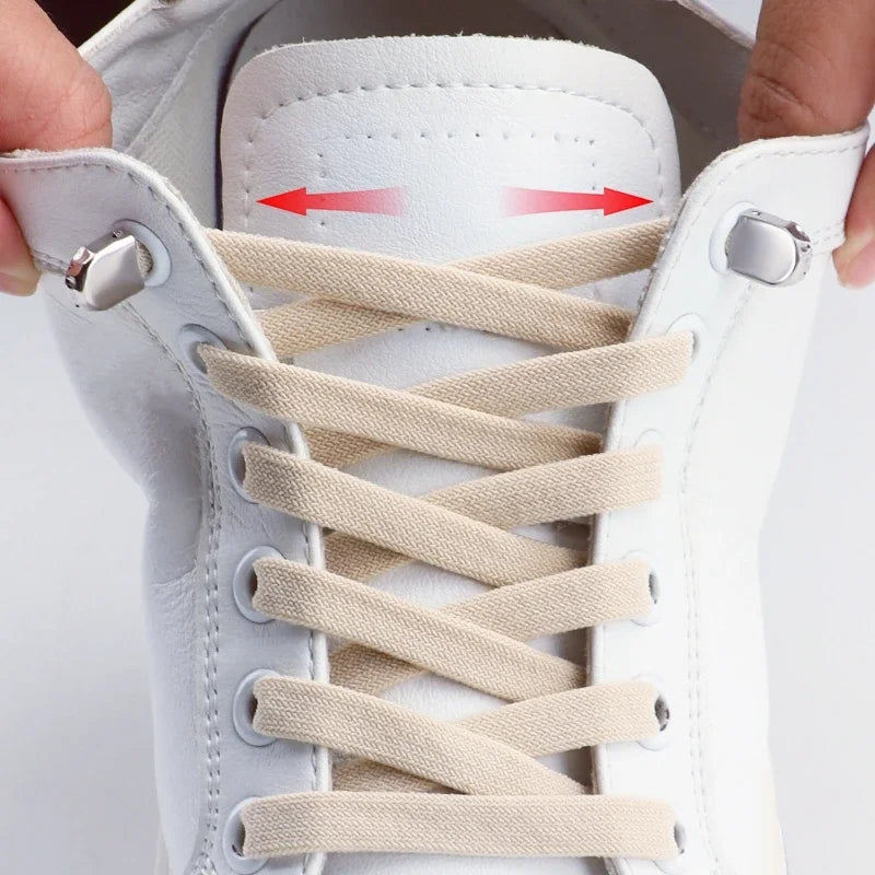 1Pair Elastic Laces Sneakers Tennis Flat Shoelaces No Tie Shoe Laces Without Ties Kids Adult 8mm Wide Shoelace Shoes Accessories