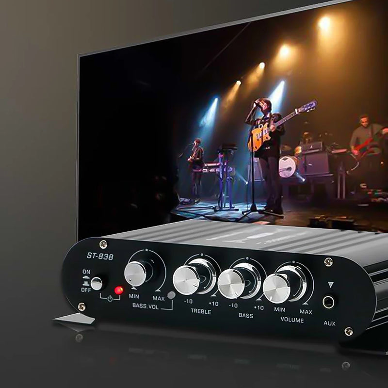ST-838 Home Theater Amplifiers HiFi 2.1 Channel Power Amplifier Stereo Bass Sound Car Home Amp Media Player Subwoofer Amplifier