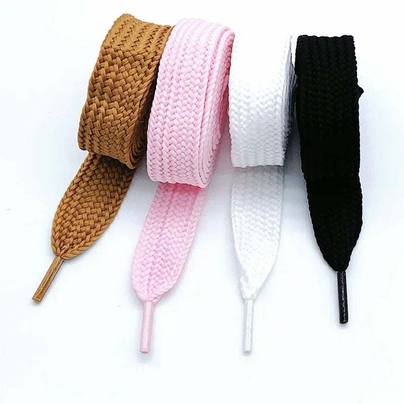 Flat Wide Shoelaces 2cm 1Pair Thick Soft Casual Sneakers Running Sports Shoe Laces 100/120/140/160CM Fashion Shoes Accessories