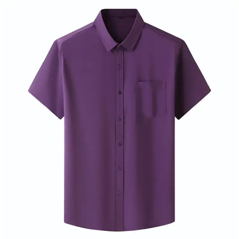 Men's Shirt Plus Size Summer Short Sleeves Tees Business | SAMAG