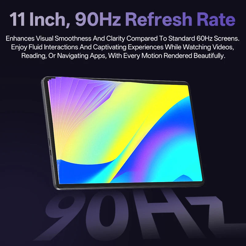 SVITOO Tablet 2026 Android 16 11 Inch 90Hz HD IPS Screen Unisoc T7250 Octa-Core Processor 4GB Physical RAM + 16GB Virtual RAM 128GB ROM 1TB Expandable 8800mAh Battery 2.4GHz 5GHz Dual Band WiFi 5 Bluetooth 5.0 GPS Widevine L1