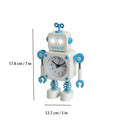 Robot Alarm Clock, Non-Ticking Wake-up Clock with Flashing Eye Lights and Rotating Arm, Gift for Kids, Funny Decoration for Desk