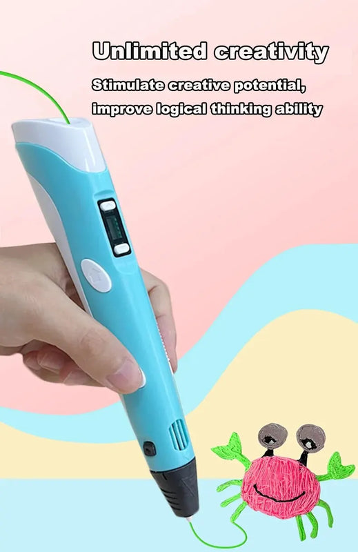 HOMEFISH Electronic 3D Printing Pen with 9M PLA Consumables High-Temperature 3D Graffiti Tool Intelligent Toy Gift